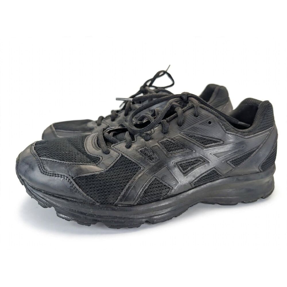ASICS Jolt Mens Size 10 Triple Black Running Shoes Sneakers Used Extra-wide 4E